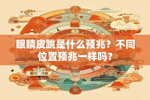 眼睛皮跳是什么预兆？不同位置预兆一样吗？