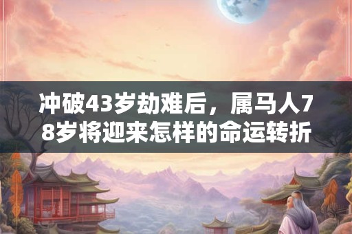 冲破43岁劫难后，属马人78岁将迎来怎样的命运转折