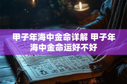 甲子年海中金命详解 甲子年海中金命运好不好