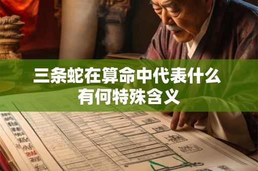 三条蛇在算命中代表什么 有何特殊含义