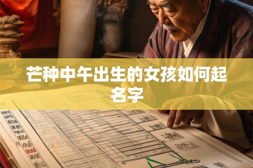 芒种中午出生的女孩如何起名字