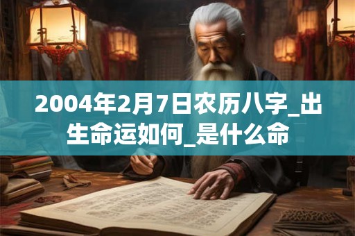 2004年2月7日农历八字_出生命运如何_是什么命
