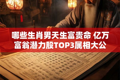 哪些生肖男天生富贵命 亿万富翁潜力股TOP3属相大公开
