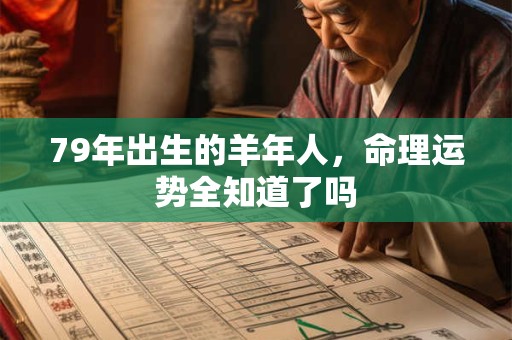 79年出生的羊年人，命理运势全知道了吗