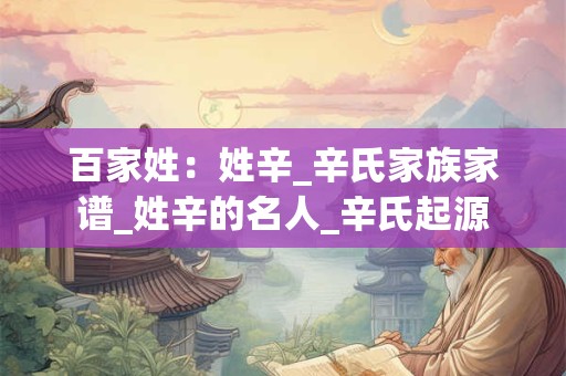 百家姓：姓辛_辛氏家族家谱_姓辛的名人_辛氏起源
