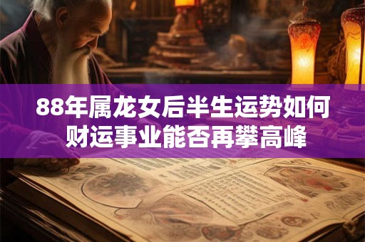 88年属龙女后半生运势如何 财运事业能否再攀高峰