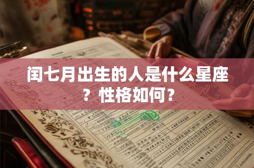 闰七月出生的人是什么星座？性格如何？