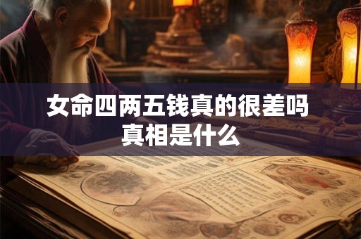 女命四两五钱真的很差吗 真相是什么