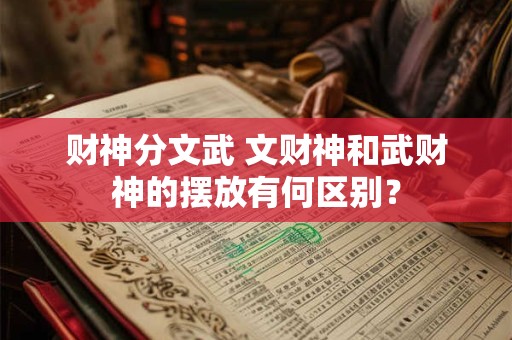 财神分文武 文财神和武财神的摆放有何区别？