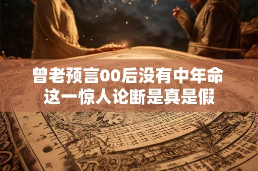 曾老预言00后没有中年命 这一惊人论断是真是假