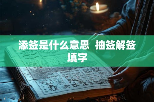 添签是什么意思  抽签解签填字