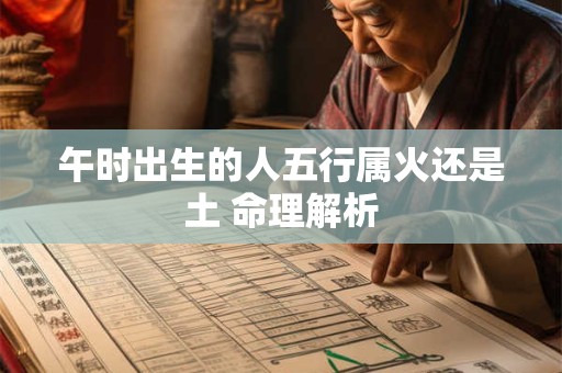 午时出生的人五行属火还是土 命理解析