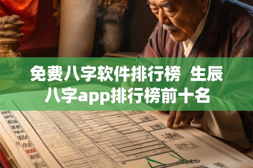 免费八字软件排行榜  生辰八字app排行榜前十名