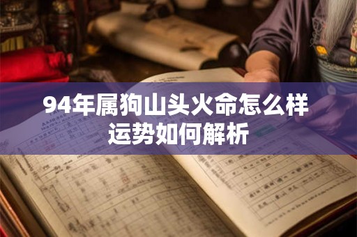 94年属狗山头火命怎么样 运势如何解析
