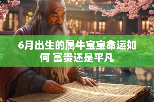 6月出生的属牛宝宝命运如何 富贵还是平凡