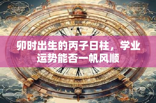 卯时出生的丙子日柱，学业运势能否一帆风顺