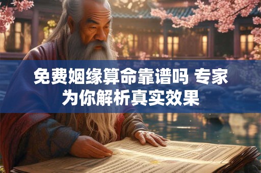 免费姻缘算命靠谱吗 专家为你解析真实效果