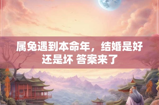 属兔遇到本命年，结婚是好还是坏 答案来了