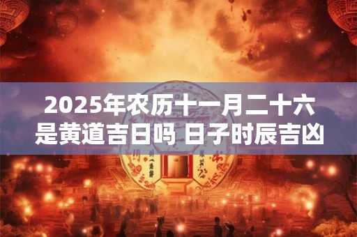 2025年农历十一月二十六是黄道吉日吗 日子时辰吉凶