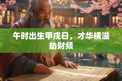 午时出生甲戌日，才华横溢劫财频