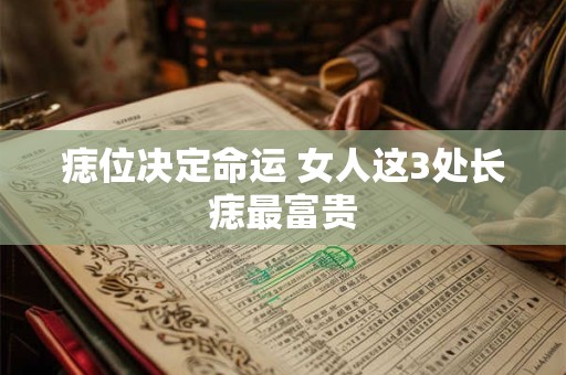 痣位决定命运 女人这3处长痣最富贵