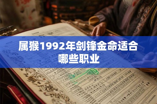 属猴1992年剑锋金命适合哪些职业