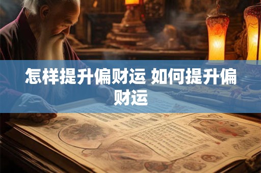 怎样提升偏财运 如何提升偏财运