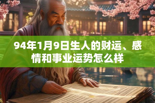 94年1月9日生人的财运、感情和事业运势怎么样