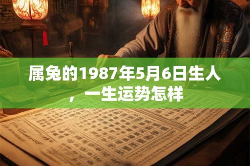 属兔的1987年5月6日生人，一生运势怎样