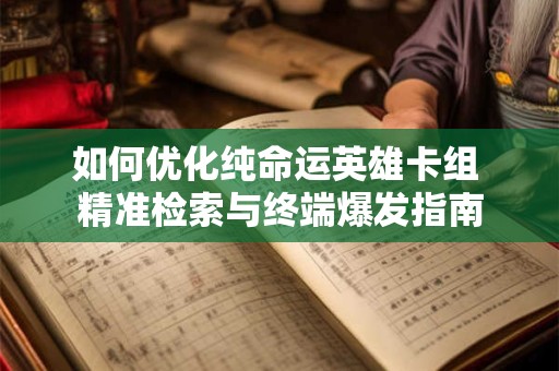 如何优化纯命运英雄卡组 精准检索与终端爆发指南