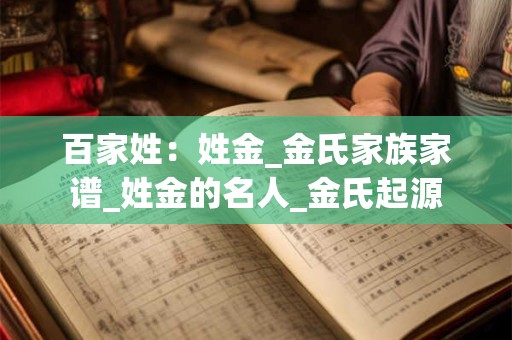 详细阅读:百家姓:姓金_金氏家族家谱_姓金的名人_金氏起源 百家姓:姓金_金氏家族家谱_姓金的名人_金氏起源