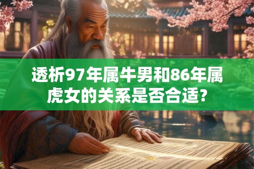 透析97年属牛男和86年属虎女的关系是否合适？