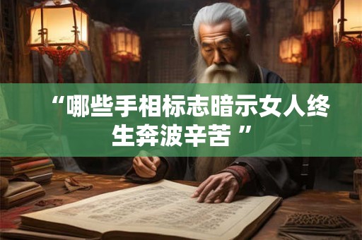 “哪些手相标志暗示女人终生奔波辛苦 ”