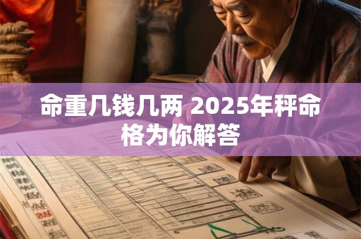 命重几钱几两 2025年秤命格为你解答