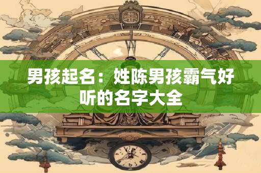 男孩起名：姓陈男孩霸气好听的名字大全