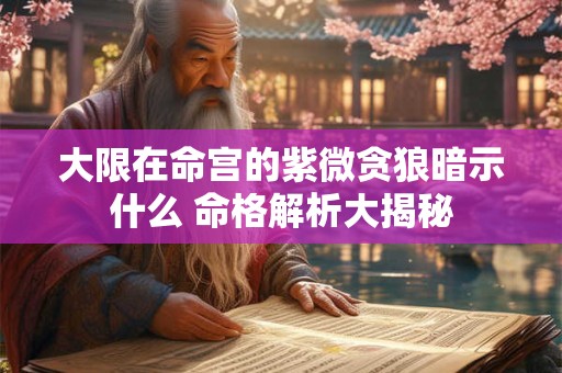 大限在命宫的紫微贪狼暗示什么 命格解析大揭秘