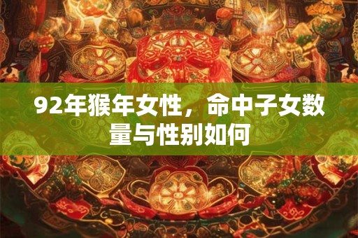 92年猴年女性，命中子女数量与性别如何