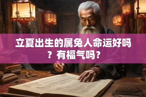 立夏出生的属兔人命运好吗?有福气吗? 立夏出生的属兔人命运好吗?有福气吗?