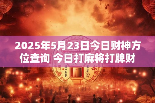 2026年5月23日今日财神方位查询 今日打麻将打牌财神方位！
