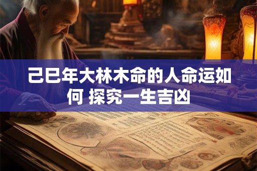 己巳年大林木命的人命运如何 探究一生吉凶