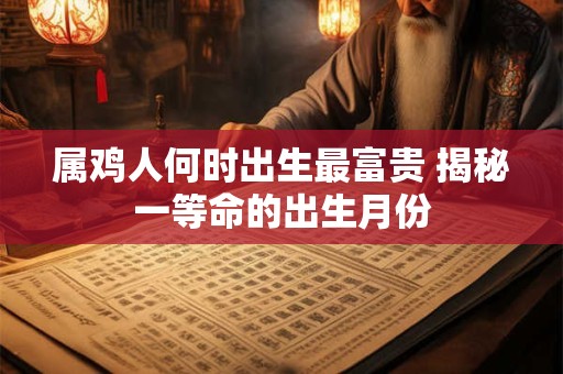 属鸡人何时出生最富贵 揭秘一等命的出生月份