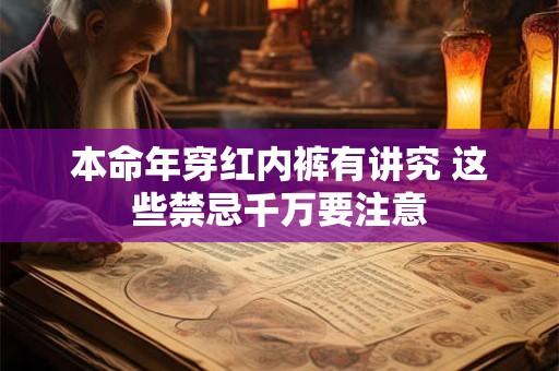 本命年穿红内裤有讲究 这些禁忌千万要注意