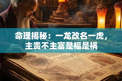 命理揭秘：一龙改名一虎，主贵不主富是福是祸