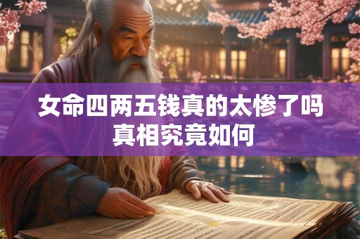 女命四两五钱真的太惨了吗 真相究竟如何