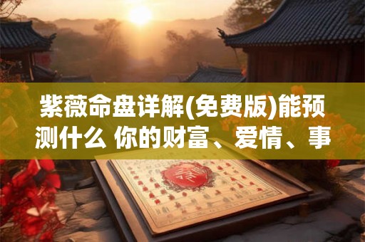 紫薇命盘详解(免费版)能预测什么 你的财富、爱情、事业全解析