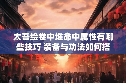 太吾绘卷中堆命中属性有哪些技巧 装备与功法如何搭配