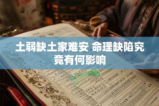 土弱缺土家难安 命理缺陷究竟有何影响