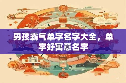 男孩霸气单字名字大全，单字好寓意名字