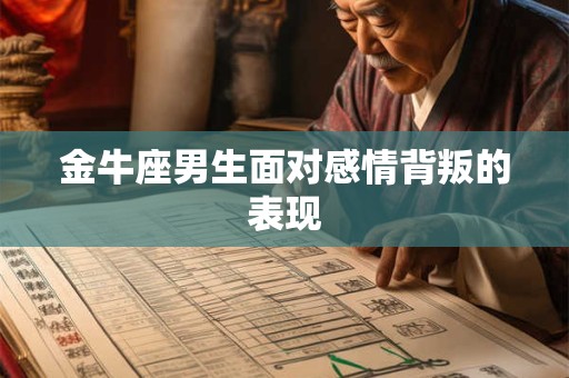 金牛座男生面对感情背叛的表现
