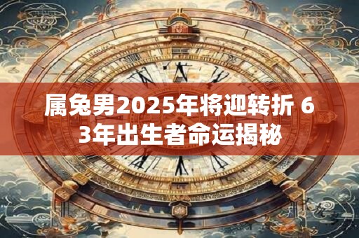 属兔男2025年将迎转折 63年出生者命运揭秘 属兔男2025年将迎转折 63年出生者命运揭秘